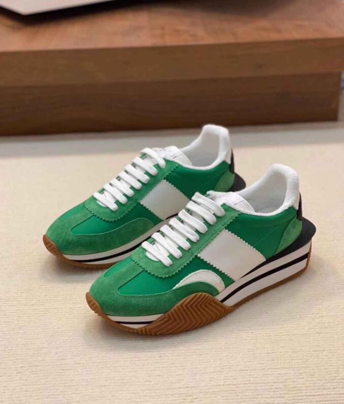 Men de chaussures décontractées couneur sneaker hommes côté rayure en nylon skateboard en nylon marche chunky sole lacet entraîneur célèbre James