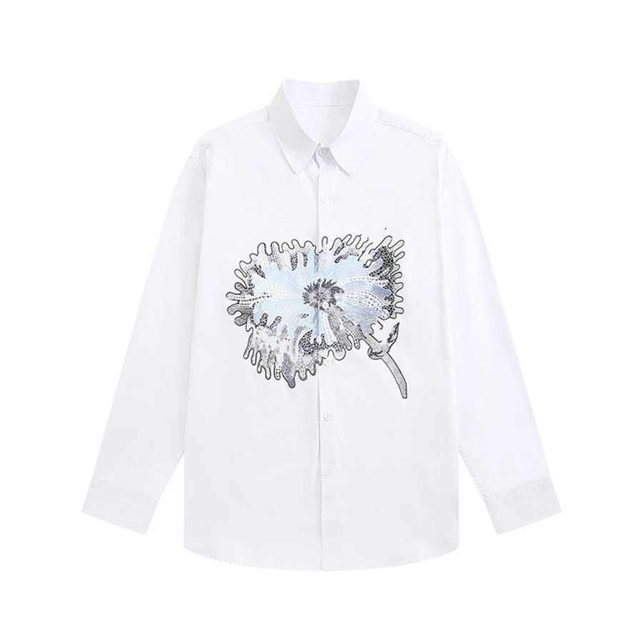 

Spring Autumn Long Sleeve Designer Bowling Shirts Men Fashion Geometric Letter Print Button Down Dress Man Casual Shirt PLUS DP0J, Customize