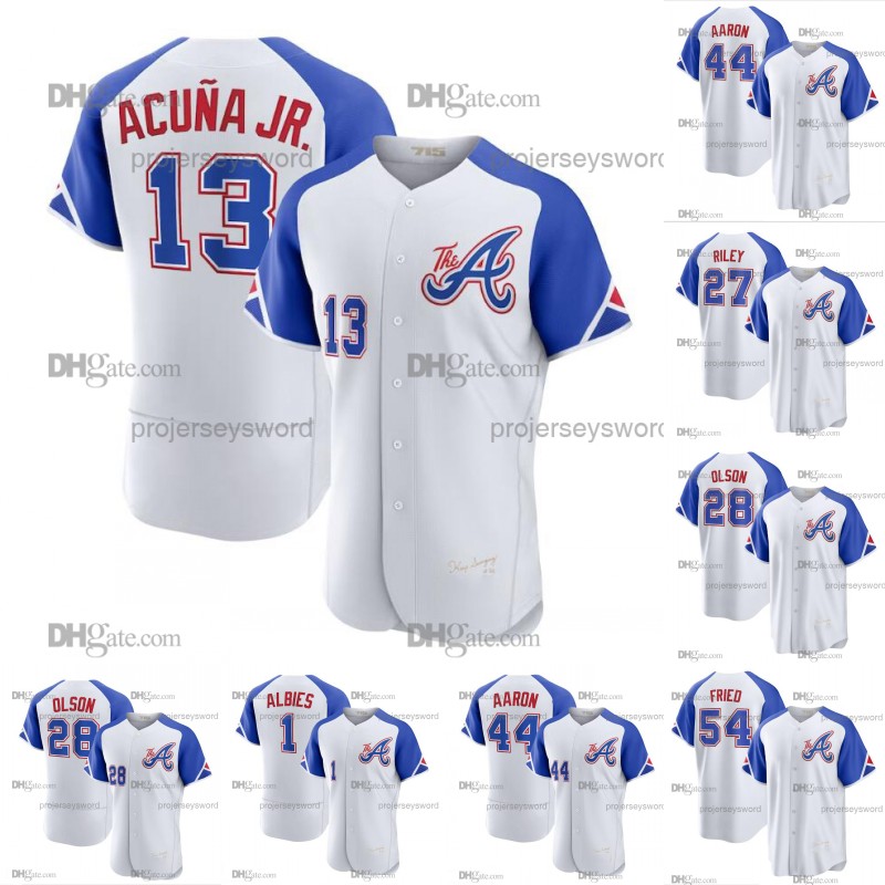 

Brave 2023 City Connect Baseball Jersey Ronald Acuna Jr. Michael Harris II Spencer Strider Max Fried Austin Riley Marcell Ozuna Eddie Rosario Ozzie Albies Kyle Wright, Mens 2023 city connect flex base