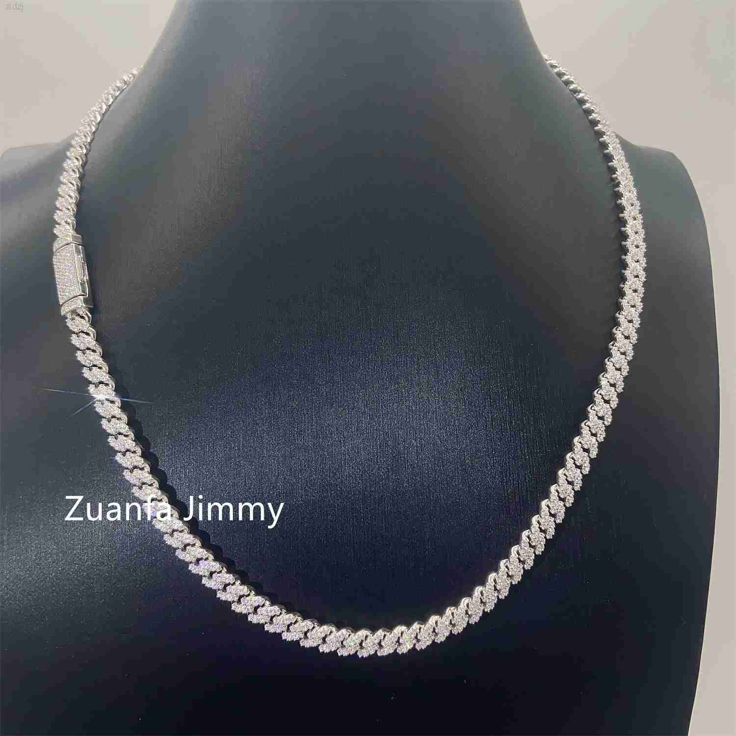 

6mm Width One Row Iced Out Man Jewelry Gra Certificates Pass Diamond Tester Vvs1 Moissanite Cuban Chain Necklace