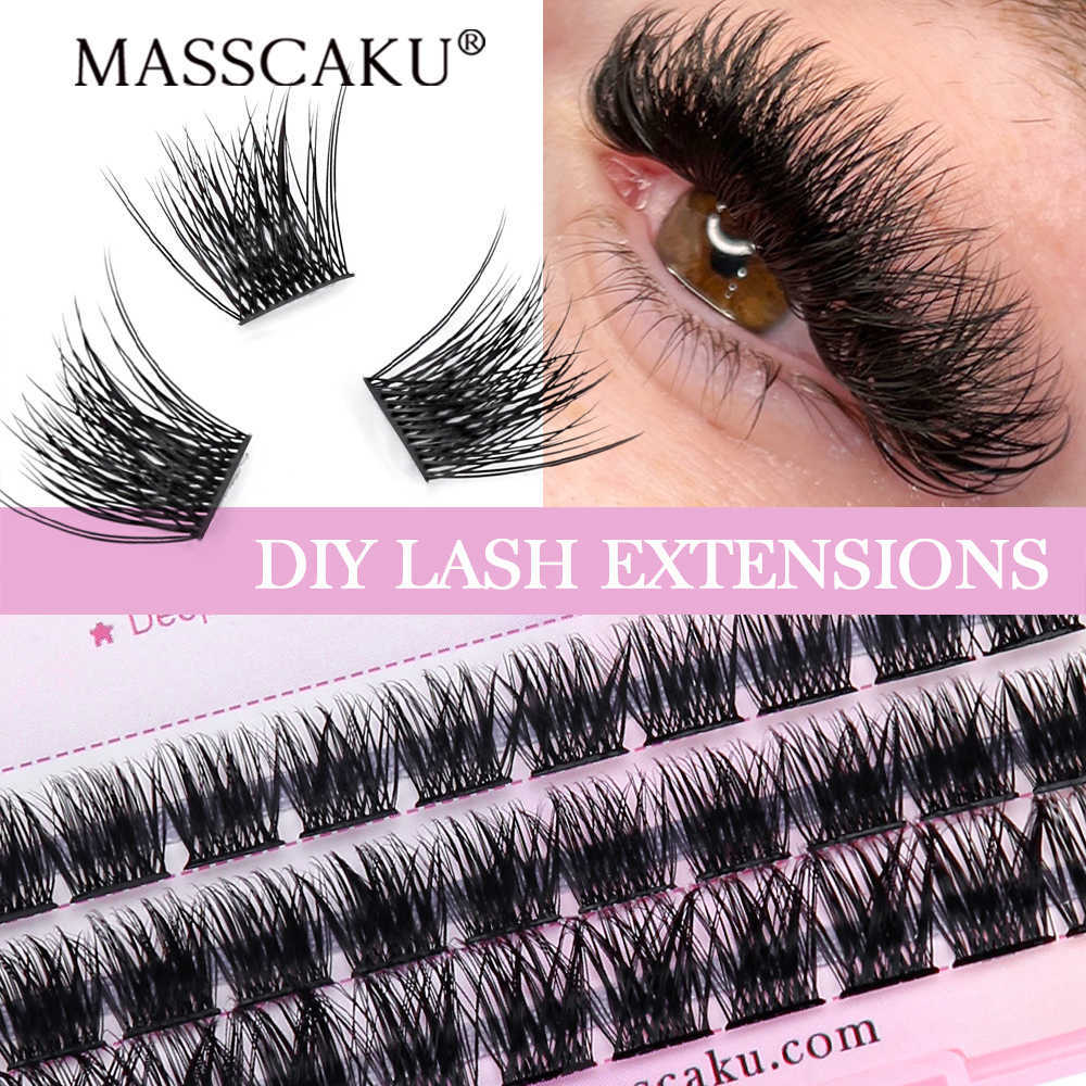 

5 PCFalse Eyelashes MASSCAKU DIY Clusters Little Devil Cosplay Eyelash Extensions Russian Faux Mink False Eyelashes Segemented Wispy Makeup Lashes Z0403