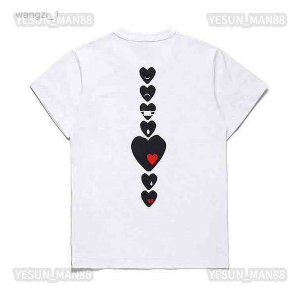 

Men's T-shirts Designer Mens Play t Shirt White Eyes Big Red Peach Embroidery Printed Commes Casual Fashion Women s High Quanlity Tees 7 67FS, 20