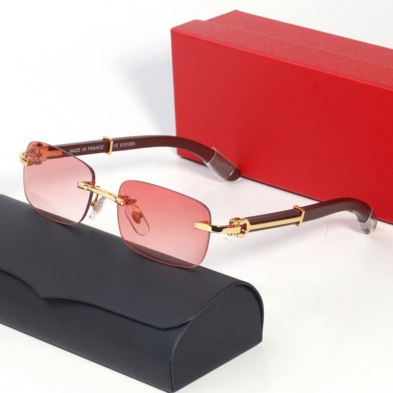 

Fashion Designer carti luxury Cool sunglasses glasses frame eyeglass Rimless wooden bamboo eyeglasses Simple Square Gold Frame UV400 Beach Show Luxury gradient