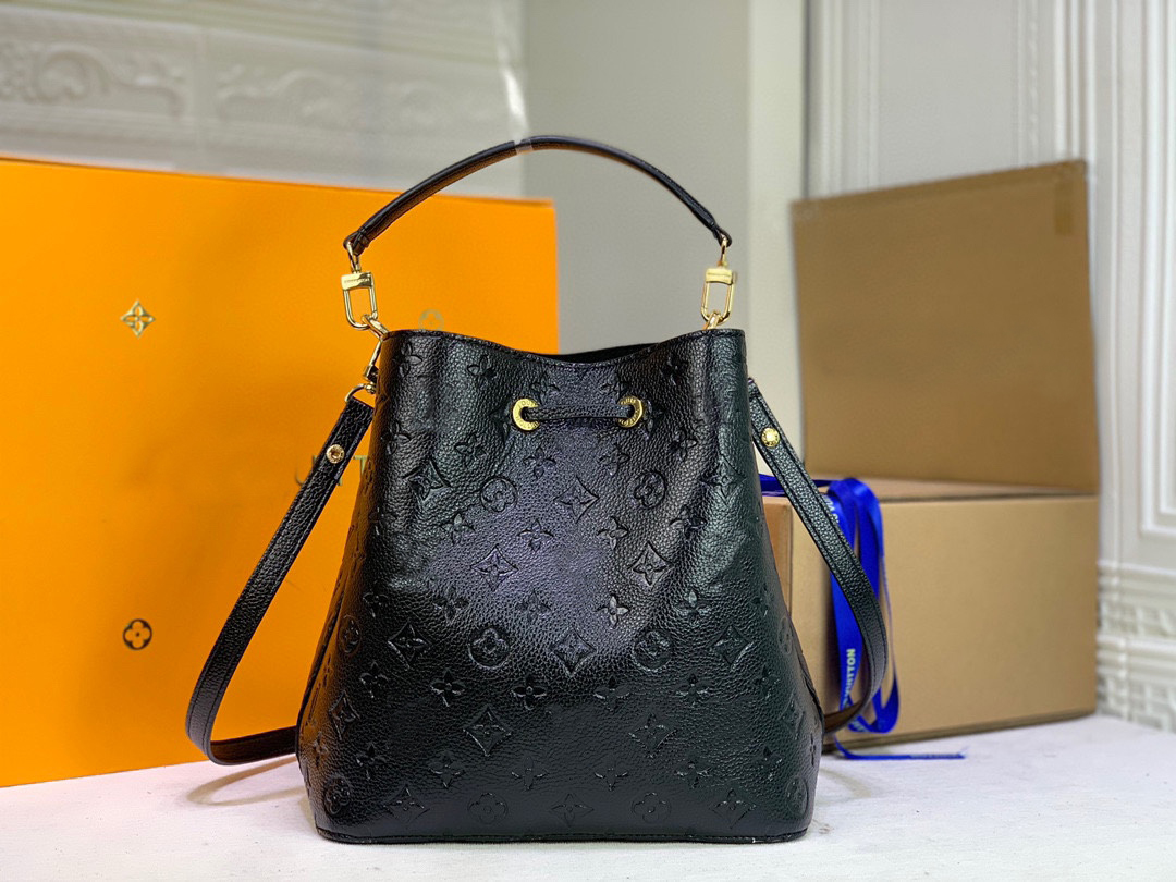 

Embossing Luxury Women's Handbag Crossbody Shoulder Bag Made High Quality Products Caviar Calfskin Bags baguettes designer bag bandbag chains bucket bag, Black