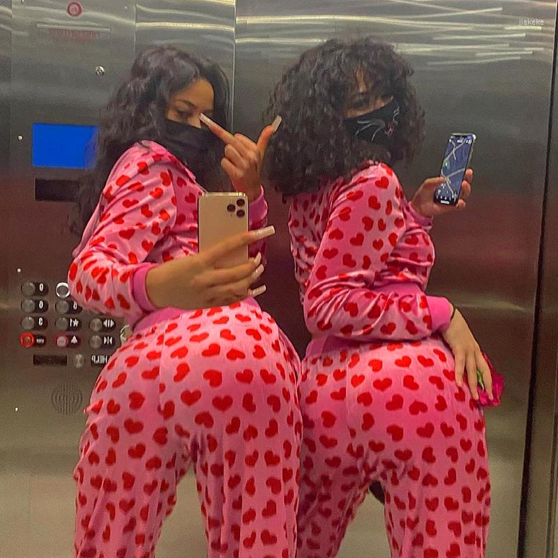 

Women' Two Piece Pants Kawaii Heart Printed Y2k Hoodies Sweatshirts Drawstring Outfits Women Set 2023 Korean Harajuku Pink Tracksuit, Blue