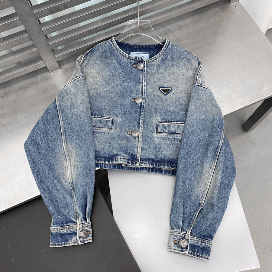 

Women Jacket Designer Woman Fashion Short Denim Jackets Casual Oversized Long Sleeve Coat Spring Summer Sun Protection Outerwear, Blue