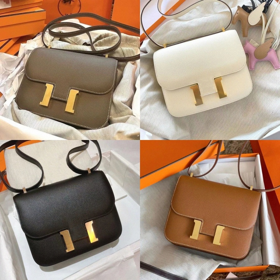 

Luxury Bags Womens designer shoulder bags Constances tote bag genuine leather H buckle handbag Crossbody Messager Cosmetic Herme Purses, Dark navy