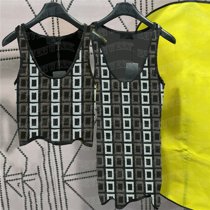 

Letter Knitted Vest Dress Top For Women Designer Jacquard Tank Tops Fashion Sexy Sling Dresses Summer
