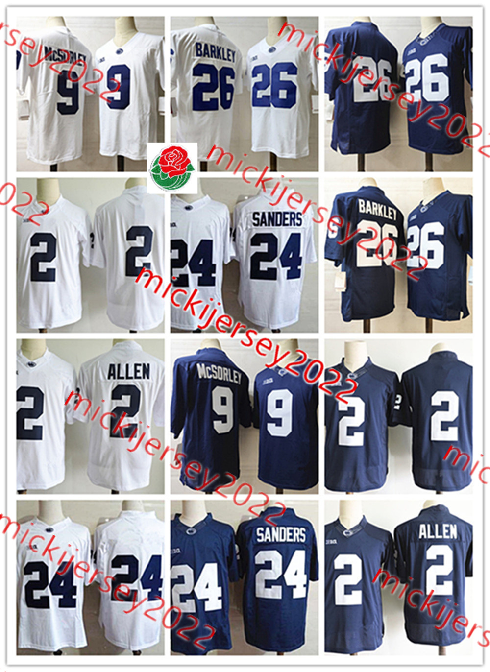 

2023 Rose Bowl Football Jersey Saquon Barkley Penn State Nittany Lions Stitched Mens 9 Trace Mcsorley 2 Marcus Allen 11 Abdul Carter Jerseys, 26 saquon barkley