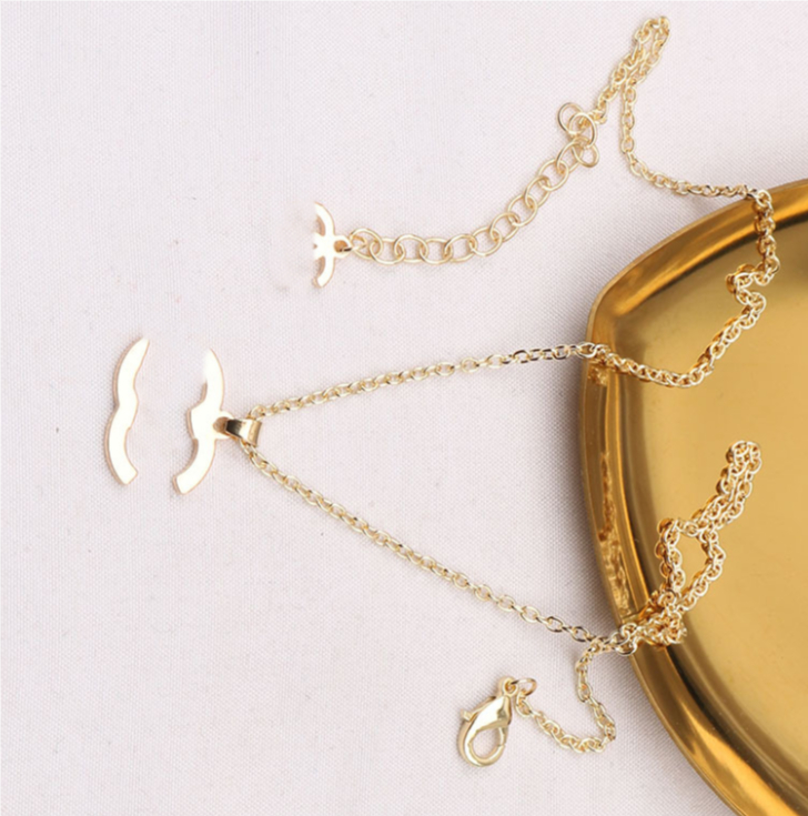 

2color Fashion Designer 18K Gold Plated Pendant Necklaces Copper Luxury Brand Double Letter Geometric Link Men Women Couple Lovers Necklace Jewelry