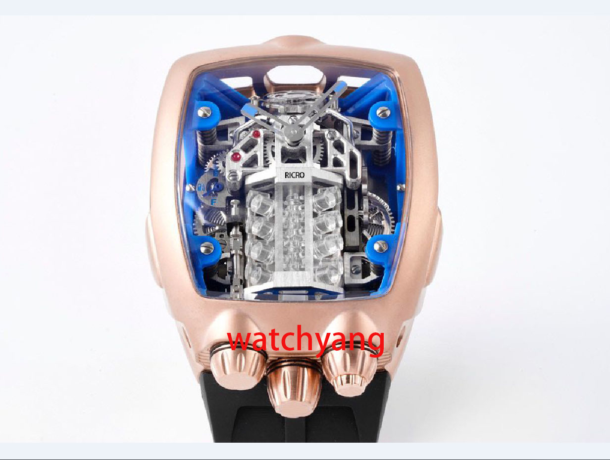 

Designer men's automatic watch Tourbi llon movement built-in 16 cylinder engine The whole watch consists of 578 parts mechanical sense explosion 54x44x20mm