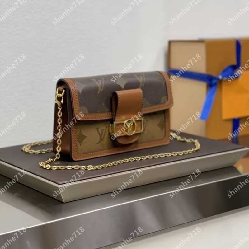 

2 sizes Vintage LVs Dauphine Shoulder Crossbody Bags 5A COW Leather Women Designer Handbags Louise Mini Tote Viuton Metis Messenger Bag Lady Purses Wallet, Add box + dust bag