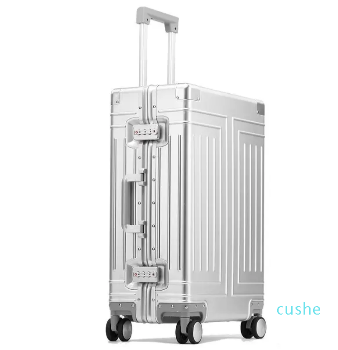 

Suitcases High-grade 100% Aluminum-magnesium Rolling Luggage For Boarding Spinner Travel Suitcase With Wheels