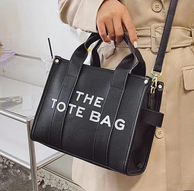 

2022 new marc women TOTE BAG letter PU Leather bag diagonal handbag hand shopping bag H002