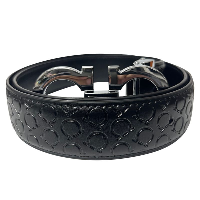 

Smooth leather belt luxury belts designer for men big buckle male chastity top fashion mens wholesale Luxury designer Belt Buckle Fashion Genuine Leather, Black