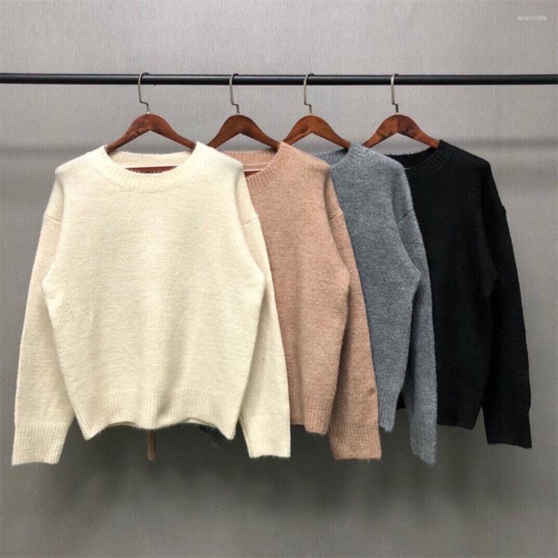 

Men' Sweaters Cole Buxton Solid Oversize Knit Sweater Men Loose Fashion Clothes Streetwear Vintage Women Pullover Male Casual Sweatshirts, Black