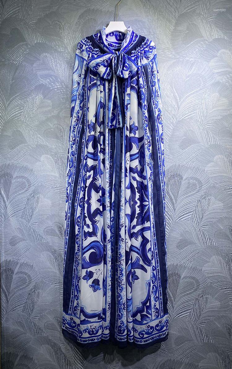 

Women' Two Piece Pants Three Pieces Pant Sets Spring Blue And White Porcelain Long Robe Tank Tops Clothing Suits, Multi