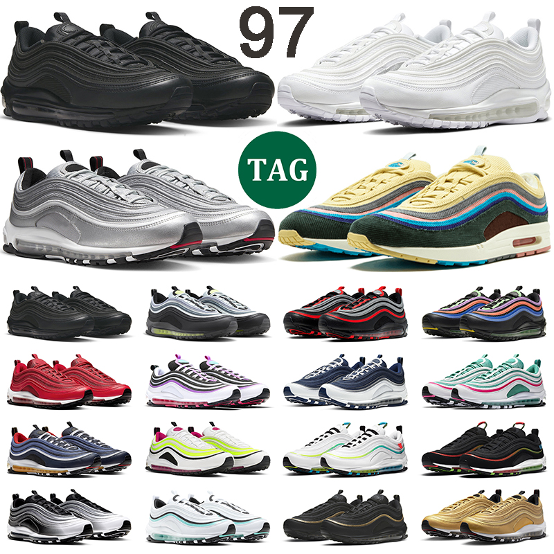 

men women 97 running shoes max 97s air Triple Black White Sean Wotherspoon Sail Pink Silver Bullet mens trainer sneakers size 36-45, # 11