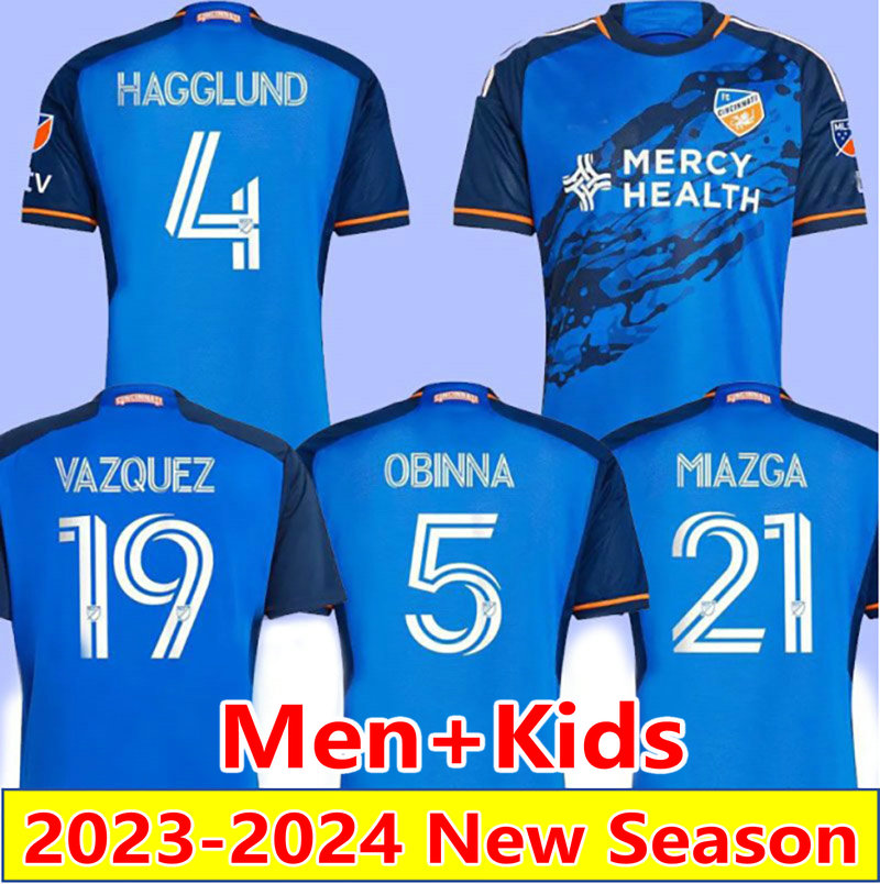 

mls 2023 FC Cincinnati soccer jerseys 23 24 home ACOSTA ANGULO KUBO Vazquez Miazga football shirt Hagglund Obinna BADJI maillots BRENNER SANTOS MEN kids camesitas, Kids 23-24 home