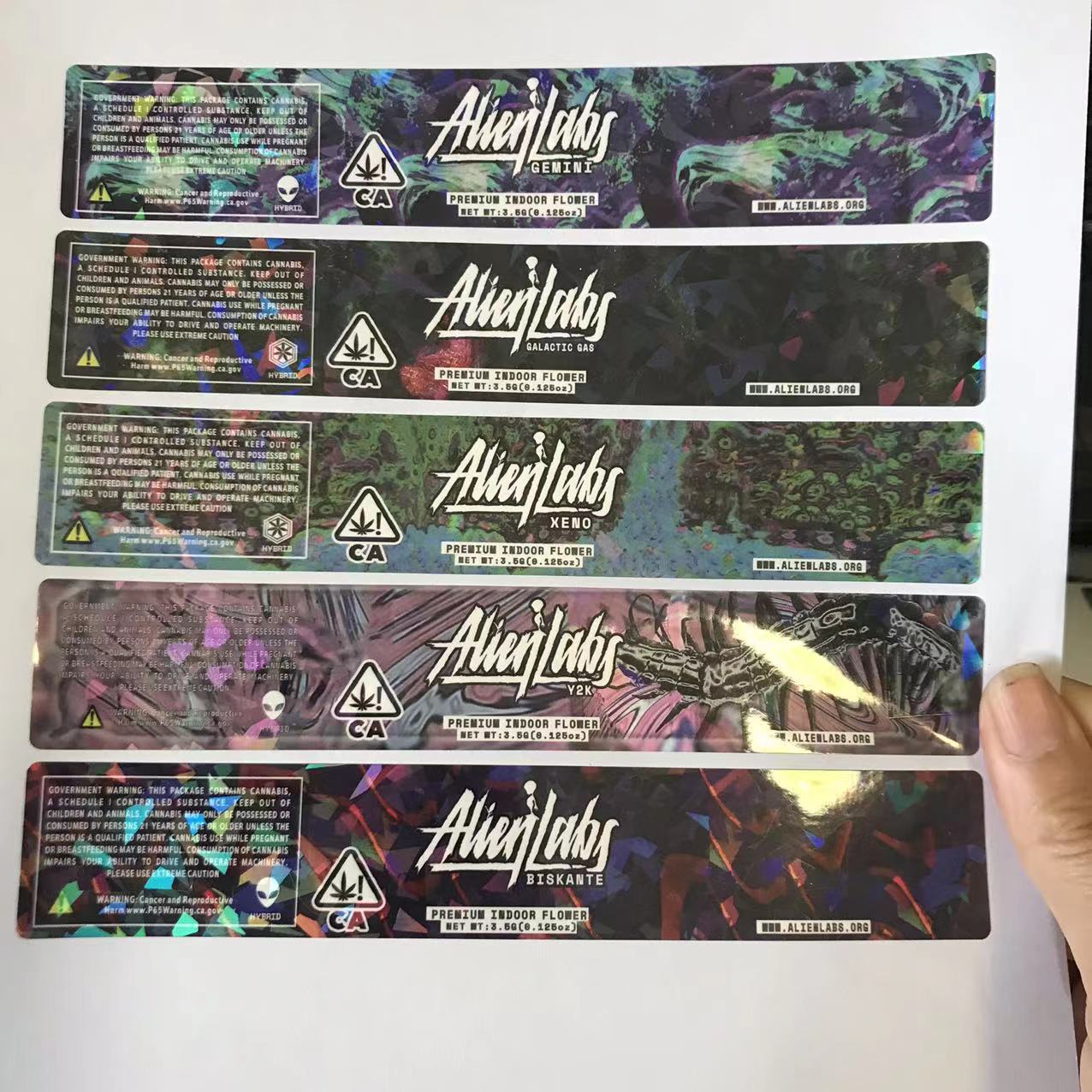 

32count Alien labs Connected Premium 3.5 grams Flower Clear Glass Jar Packaging with 5 flavors Stickers label