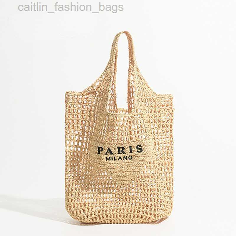 

Luxury Designer Bag Tote Raffia Grass Woven Bag 2023 Designer Handbags Large Capacity Casual Hollowed Out Summer Beach Resort Shoulder Bag