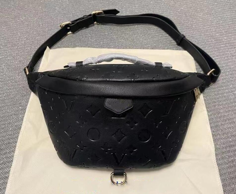 

Designers Luxury Cowhide Genuine Leather Waist Bags Cross Body Newest Handbag Famous Bumbag Fashion Shoulder Bag Brown Bum bag Fanny Pack Purse Crossbody Bag, Embossed black
