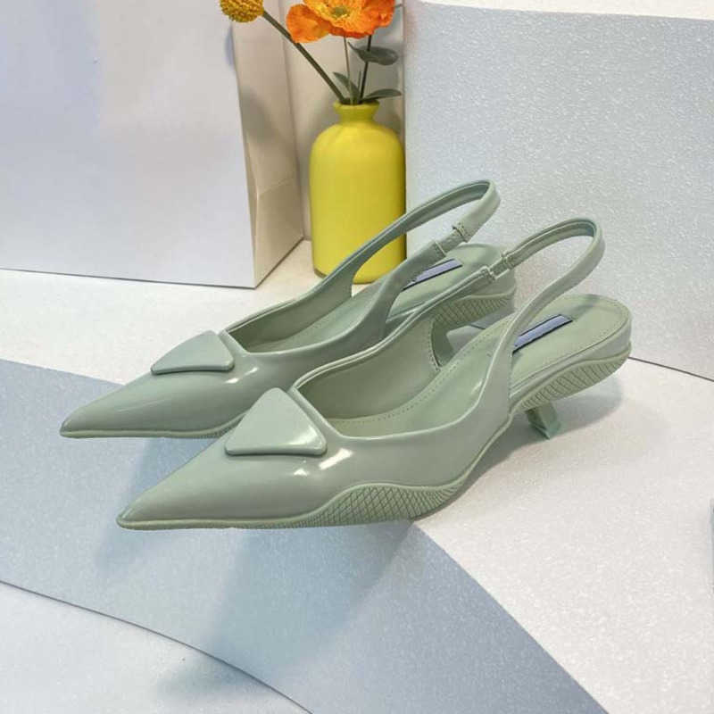 

High Quality classic fashion Sandals Triangle Sexy Gauze Rhinestone Decorative Ladies Dress Shoes Luxury Designer Smooth Leather Heel, #1