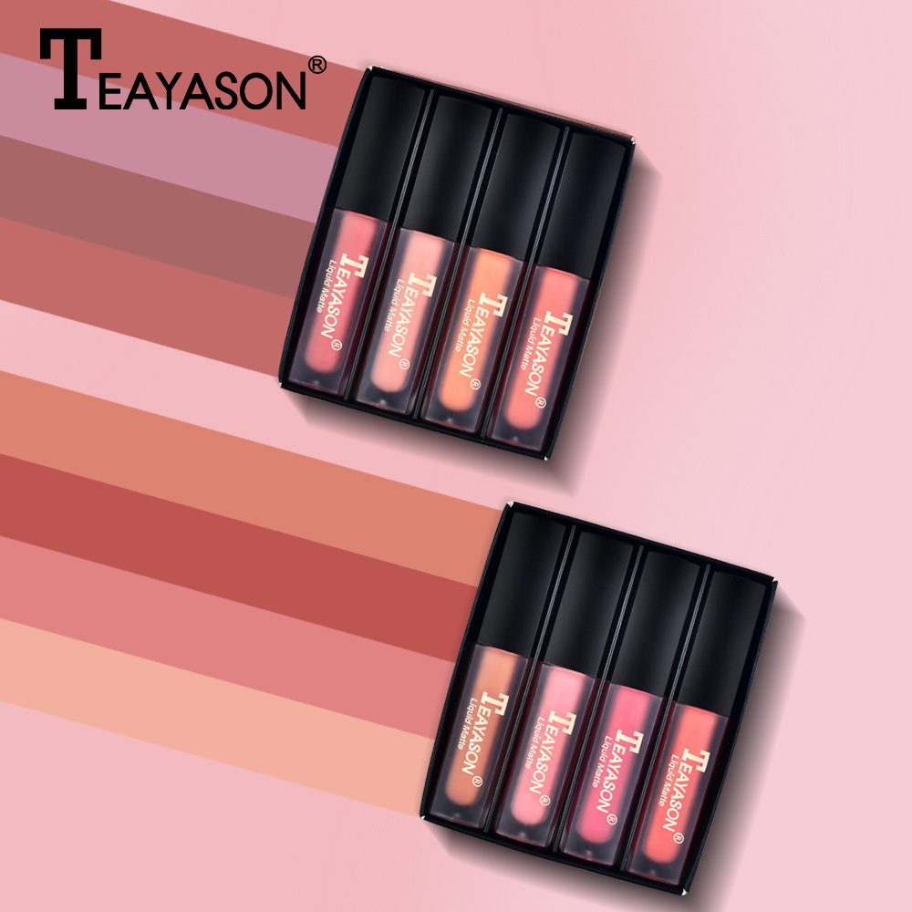 

TEAYASON Matte Lip Gloss Set Liquid Lipstick Waterproof Long Lasting Moisturizing Lipsticks Women Lip Tint Beauty Cosmetics Sets