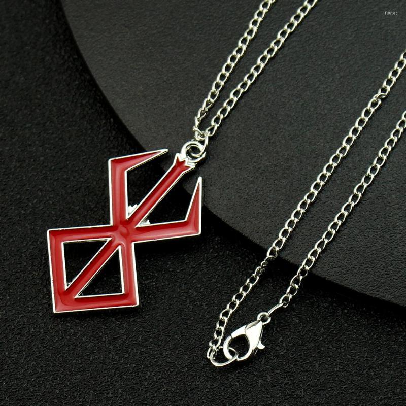 

Pendant Necklaces Berserk Symbol Necklace The Mad Warrior Of Black Swordsman Guts Metal For Women Men Fans Souvenir Jewelry