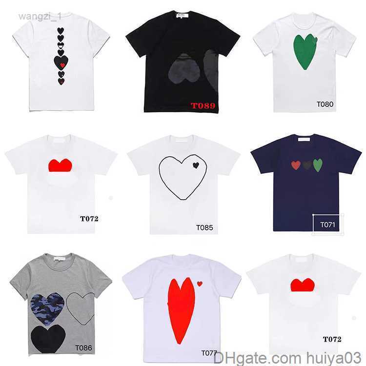 

Men's T-shirts Play Designer Casual Women's Des Badge Garcons Quality Print Short Sleeve T-shirt Couple Hearts Tshirt Huiya03 KS9O, 13