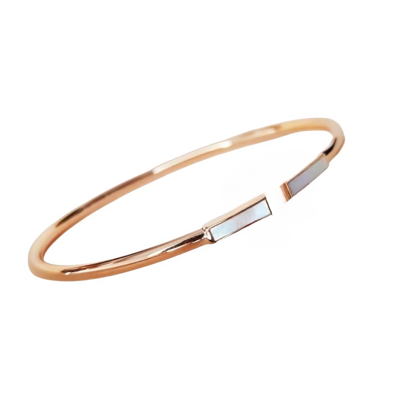 New Fashion Accessories high version white mother of pearl full of diamonds open double bracelet for women-image-864744575