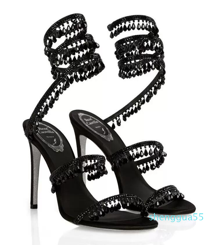 

Evening rene Chandeler Elegant Rene Sandals Shoes For Women Stiletto Heel Glitter Soles Lady Crystal Beads Caovillas High Heels Party284W 994