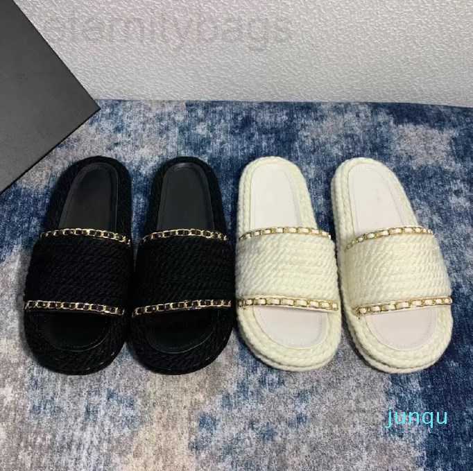 

Fashion 2022 Luxury Slippers Slide Designer Women Edge Sandals Soft Knitted Pile Fabric Street Stylish Woman Shoes Summer Scuffs CCity, Ivory - knitted pile fabric