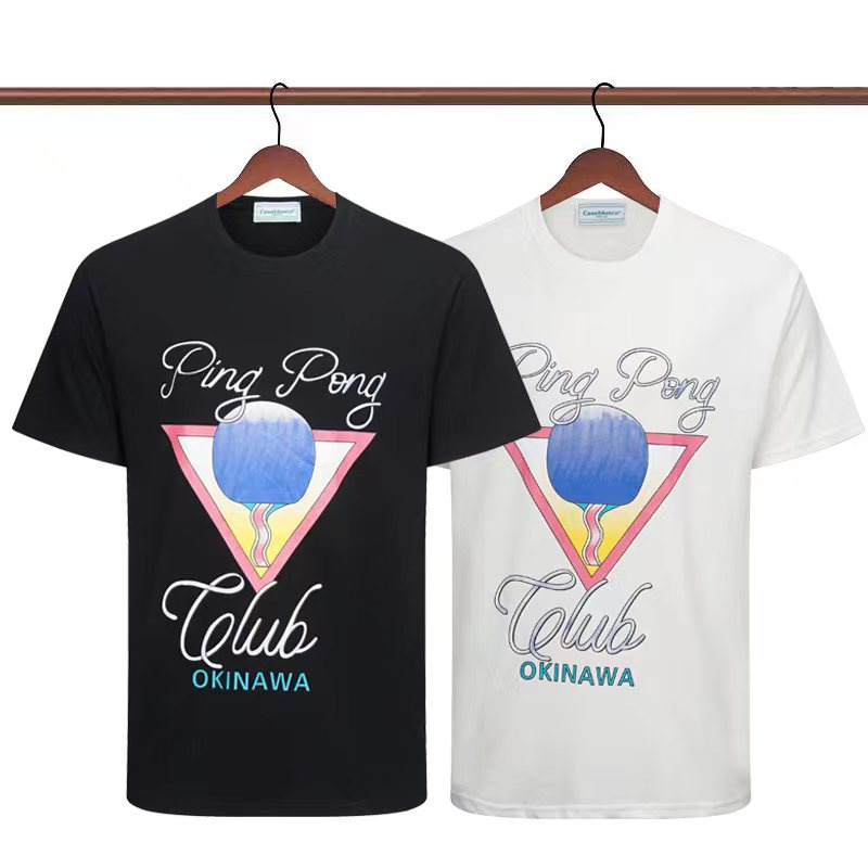 

100% Cotton Casablanca T shirt luxury men' Tees wear summer round neck sweat absorbing short sleeves outdoor breathable cotton t shirt Casablanca shirts US SIZE, A+