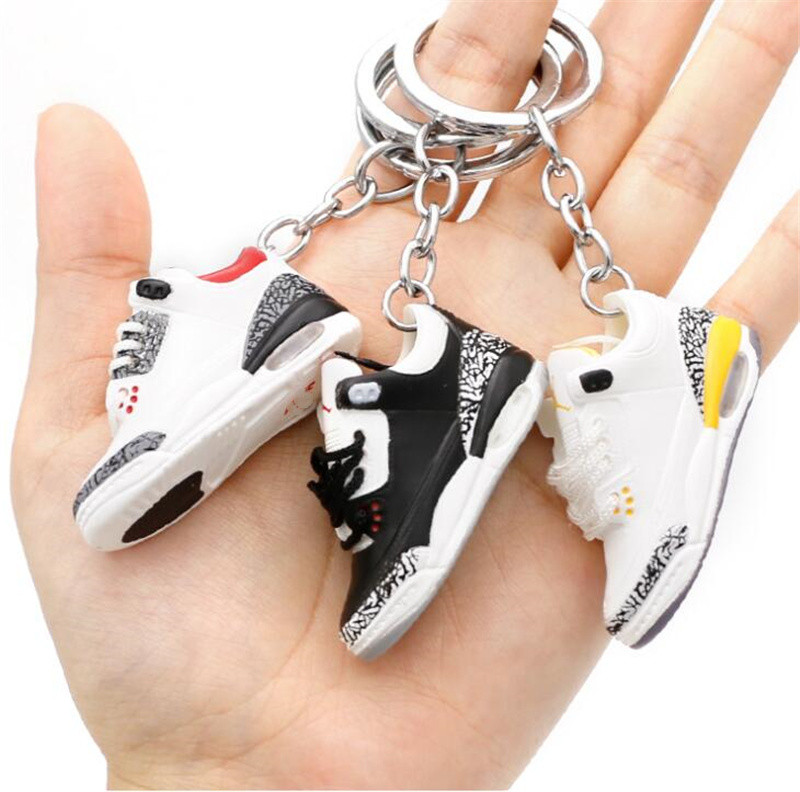 

3D Basketball Sneaker Shoes KeyChains Fashion Designer Football Silicone Shoe keyring Men Women Pendant Key Chain Car Handbag Key Holder