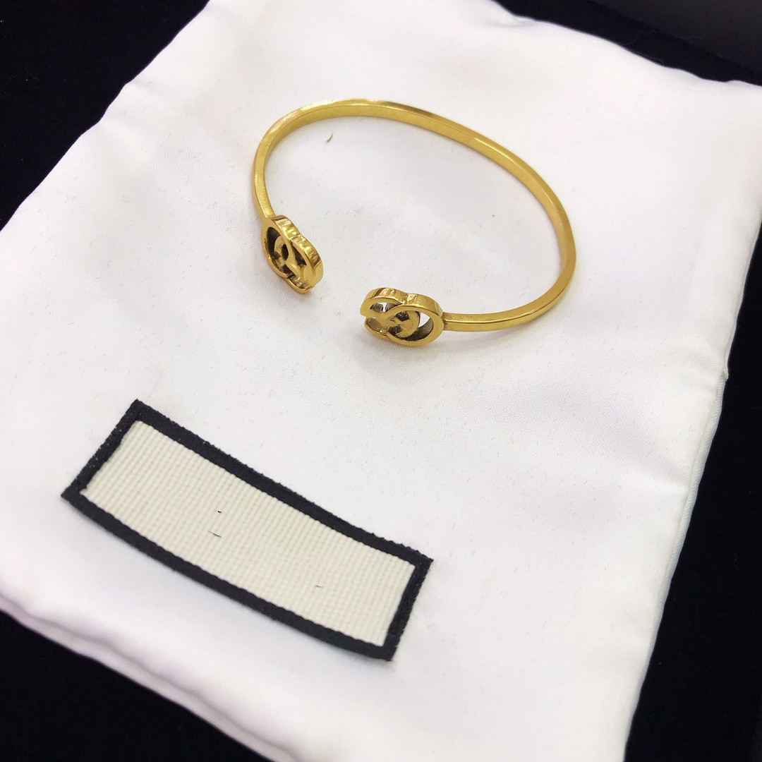 Designer Bracelet Cuff Bangle Men Women Gift Stainless Steel Classic Letter Bangles Jewelry Women High Quality Fine products Bracelets A6-image-856068583