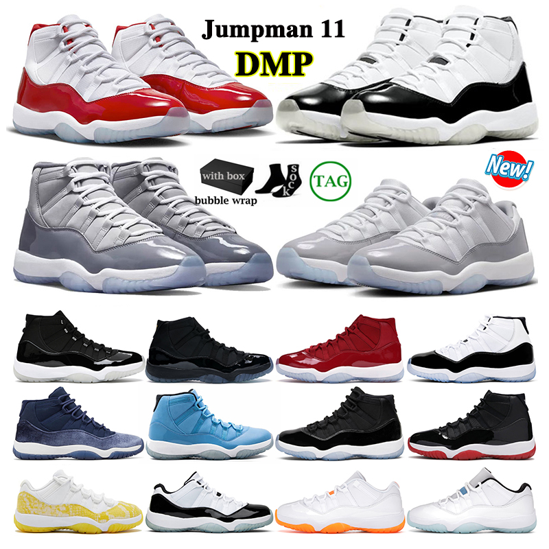 

With Box Jumpman 11 Basketball Shoes Men Women Cherry 11s Low Cement Grey DMP Cool Grey 25th Anniversary Bred Concord Yellow Snakeskin Mens Trainers Sport Sneakers, 14