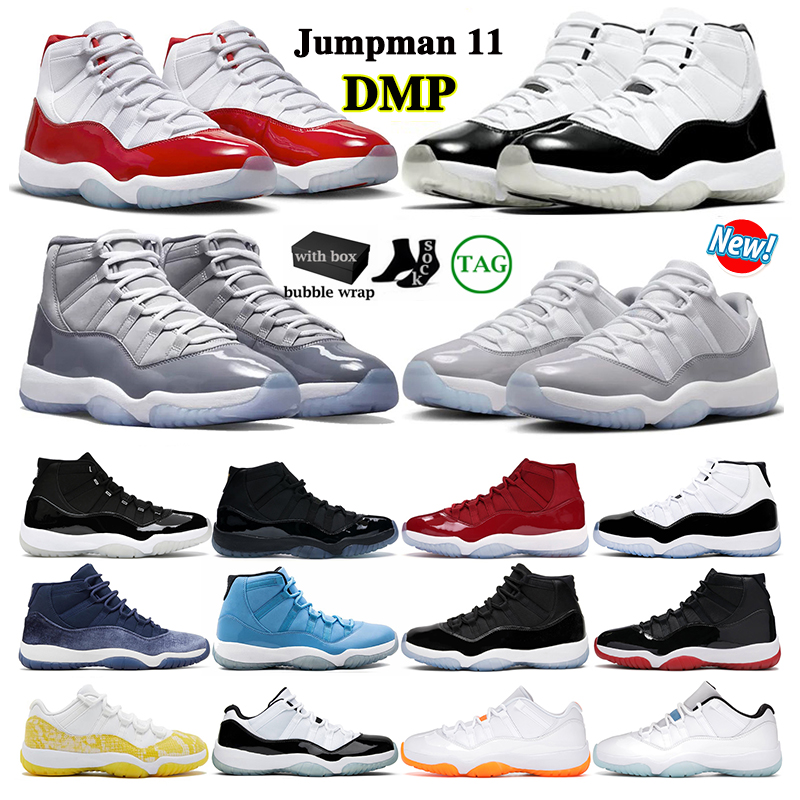 

With Box Jumpman 11 Basketball Shoes Men Women Cherry 11s Low Cement Grey DMP Cool Grey 25th Anniversary Bred Concord Yellow Snakeskin Mens Trainers Sport Sneakers, 18