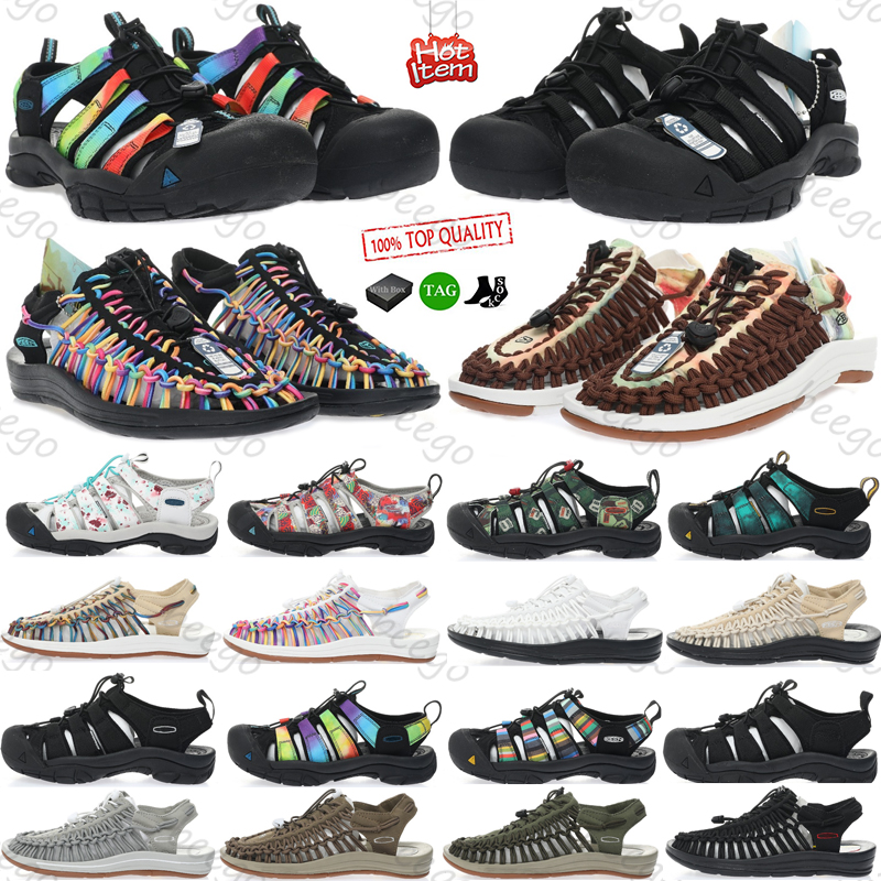

Designer keens uneek sandals summer slippers beach slide Outdoor Shoes canvas Newport H2 hiking shoes mens womens two cords sole 36-45, #19