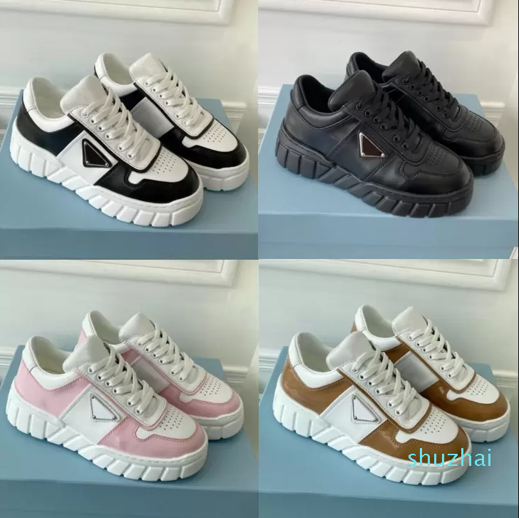 

Designer Sneakers Men Women Gabardine Casual Shoes Brand Wheel Trainers Luxury Calfskin Sneaker Fashion Platform Solid Heighten Shoe With