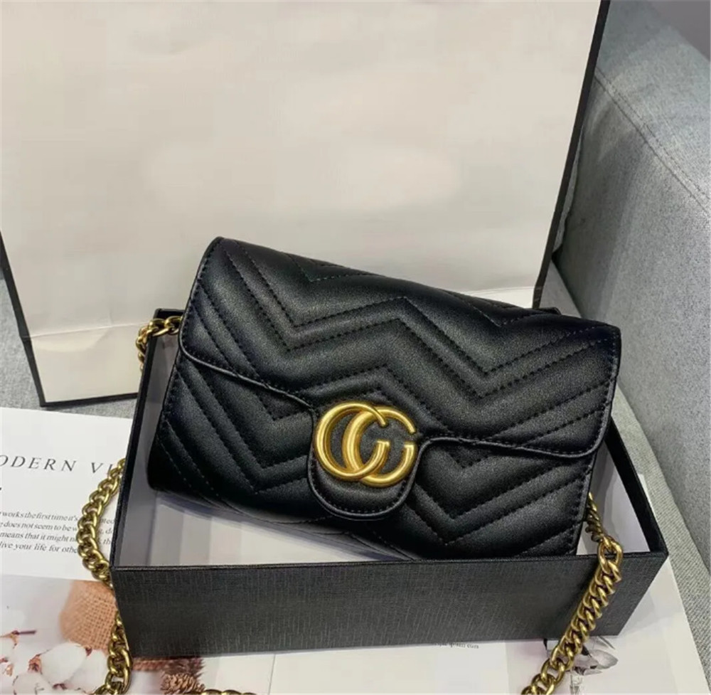 

Top quality Women Chain Shoulder Crossbody Bags Lady Purse Messenger GG Bag Designer Handbags Wallets backpack female purse 7713-1 21cm*5cm*14cm, Red