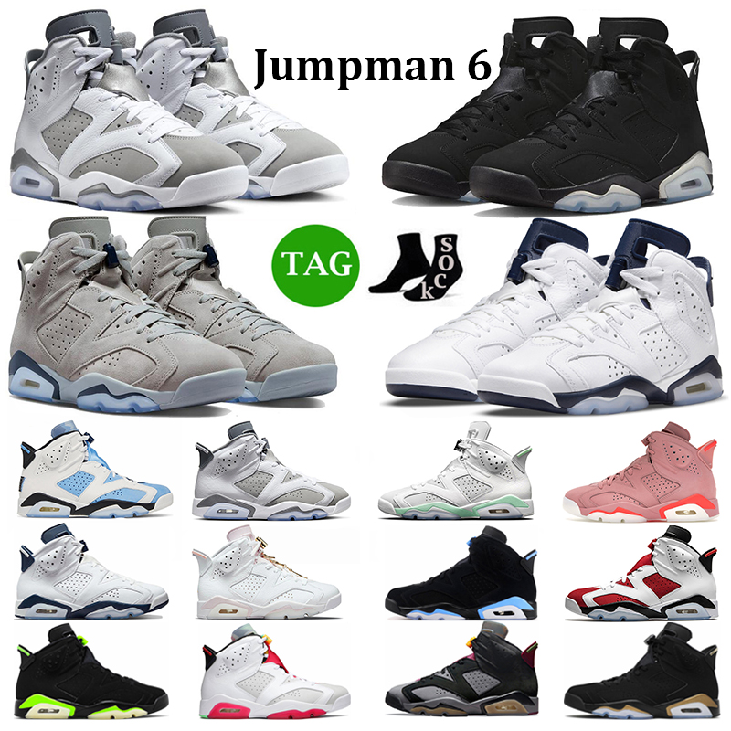 

2023 Jumpman 6 Men Basketball Shoes 6s UNC Metallic Silver Cool Grey DMP Aqua Georgetown Hare Red Infared Sport Blue Mens Trainers Sports Sneakers, #13