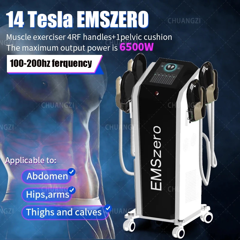 

RF Equipment 2023 DLS-EMSlim neo rf machine 13 Tesla hi-emt machine, Emszero 5000W with 4 RF handles and pelvic stimulation pad options