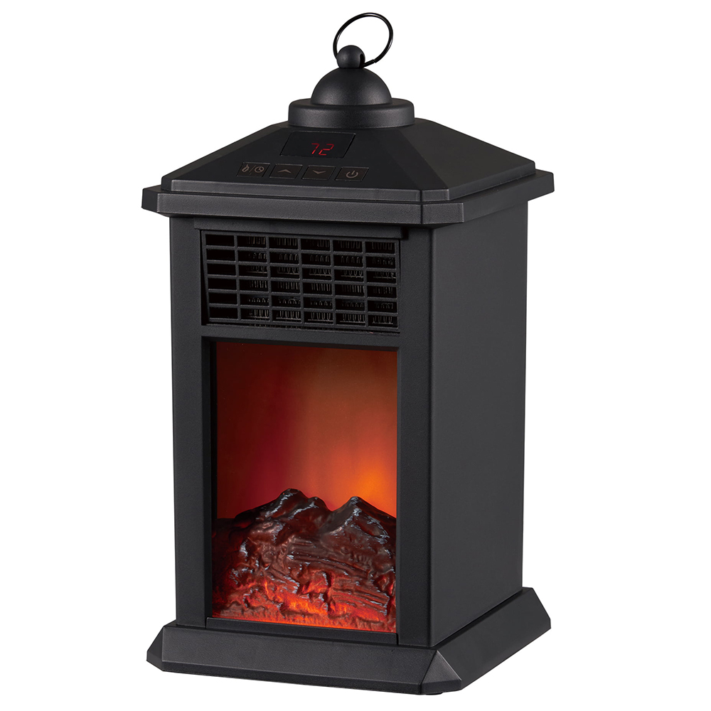 

WEWARM Electric Ceramic Desktop Lantern Fireplace Black a compass