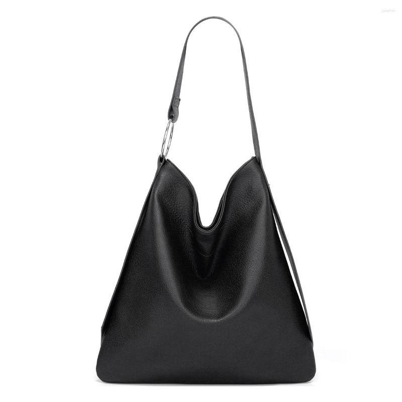 

Evening Bags MONNET CAUTHY Female Totes Large Capacity Office Ladies Shoulder Bag Solid Color Soft PU Handbag, Black
