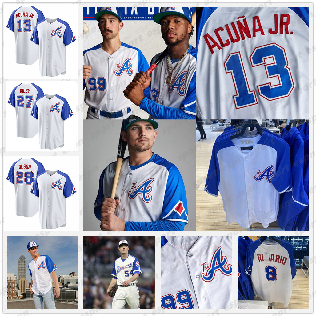 

Austin Riley 2023 City Connect Baseball Jersey Ronald Acuna Jr. Michael Harris II Ozzie Albies Matt Olson Sean Murphy Spencer Strider Marcell Ozuna Rosario Max Fried, As colour