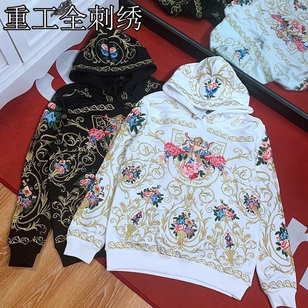 Men s Hoodies Sweatshirts Spring and Autumn Embroidery Plus Size Long sleeved Top 110KG 5XL Sweatshirt Fashion Men Retro 230403