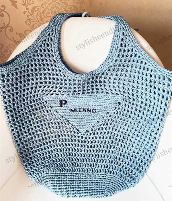 

triangle Raffia weave Straw Beach travel Bags Womens Designer Purses Shoulder mens 7A quality luxury tote Crochet fashion Crossbody handbag clutch large bag 0403/23, Black