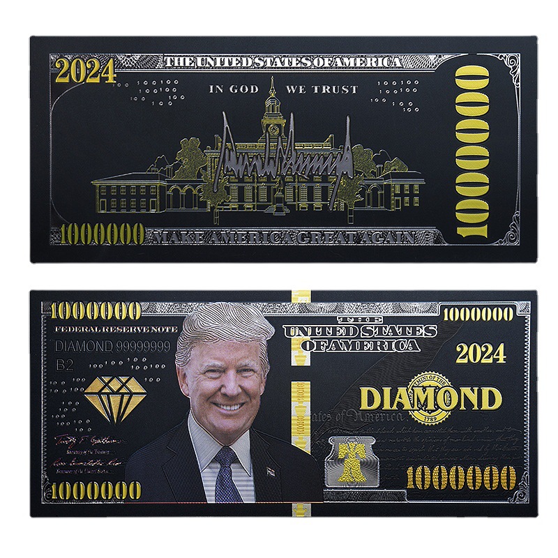 

Party Supplies Donald Trump 1000000 Gold Foil Banknote Party Favor Banknote Presidential Election Fake Bank Note