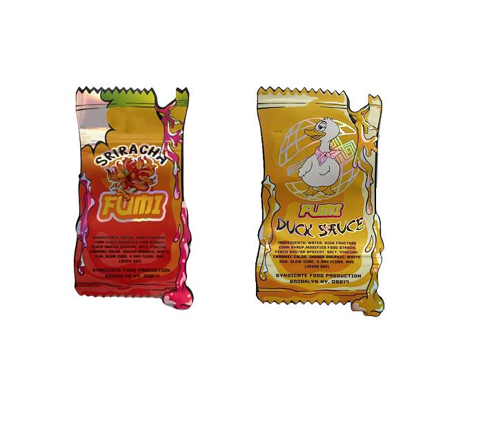 

FUMI SRIRACHA irregular shaped mylar bags 3.5g Die Cut unique shape packaging bag infused Storage Package baggies